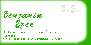 benjamin ezer business card
